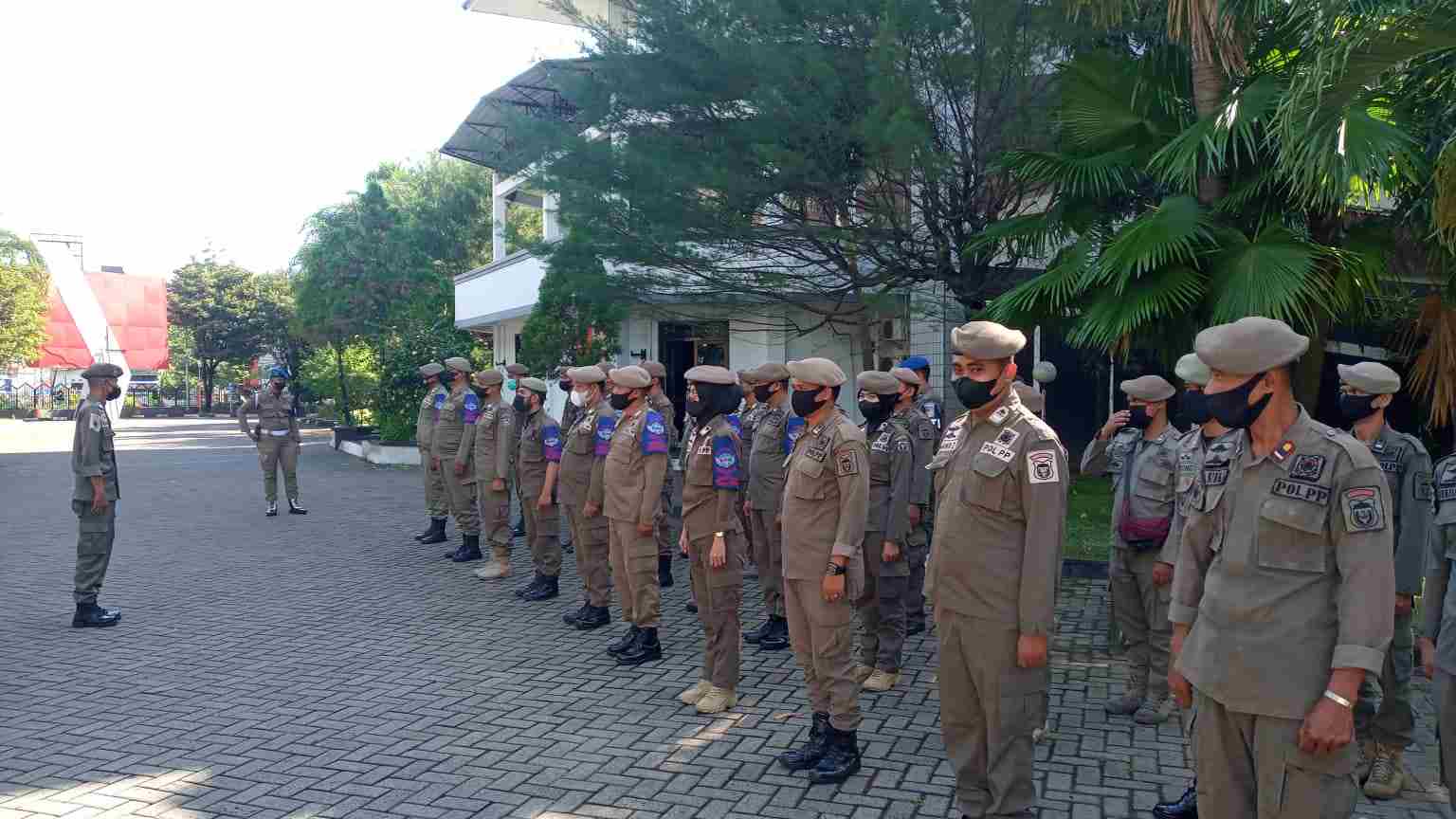 Satpol PP Kota Makassar Gelar Apel Persiapan Pengamanan Aksi Unras