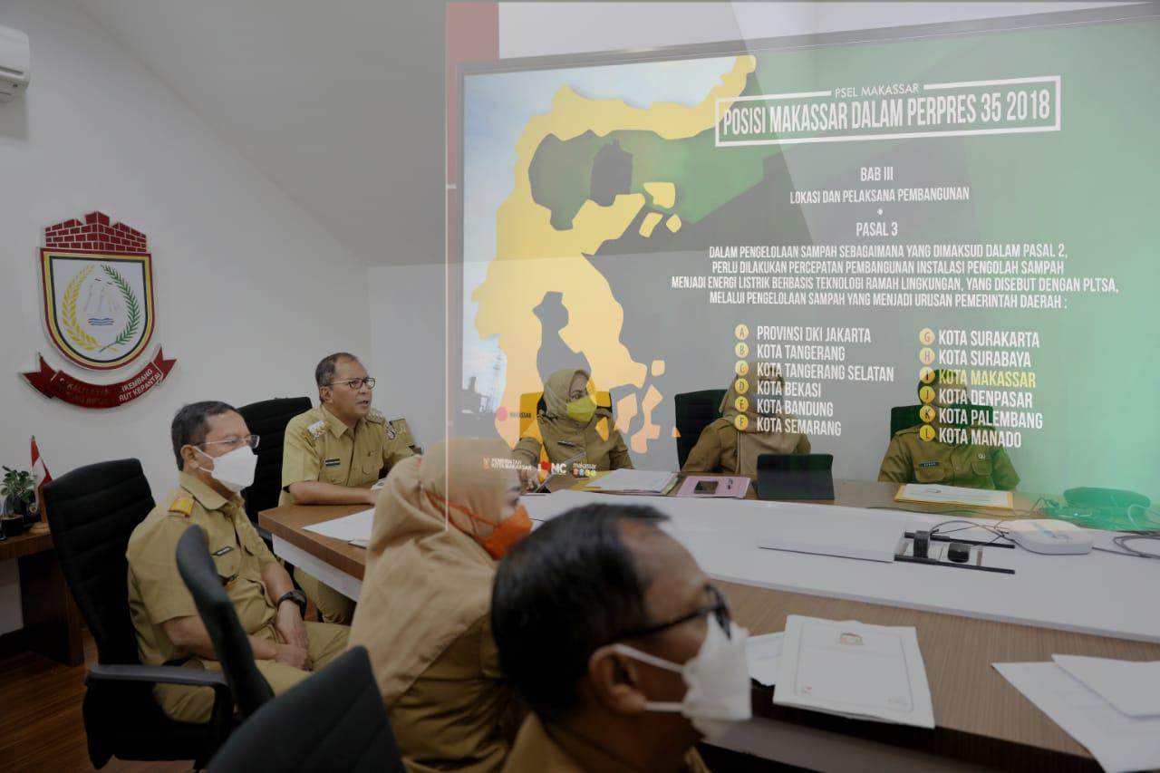 Wali Kota Danny Rapat Virtual Bersama Korsupgah Bahas Pembangunan PSEL Kota Makassar