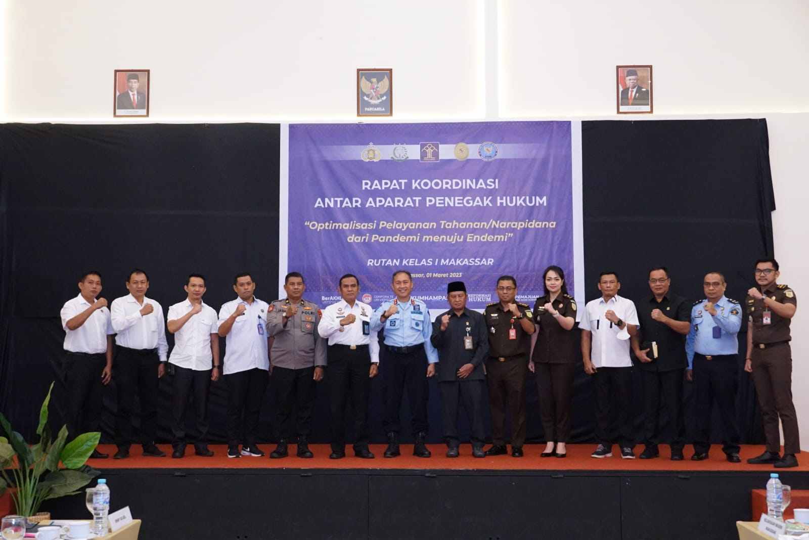 Rutan Kelas I Makassar gelar Rakor bersama Aparat Penegak Hukum (APH) terkait. (Foto:ist)