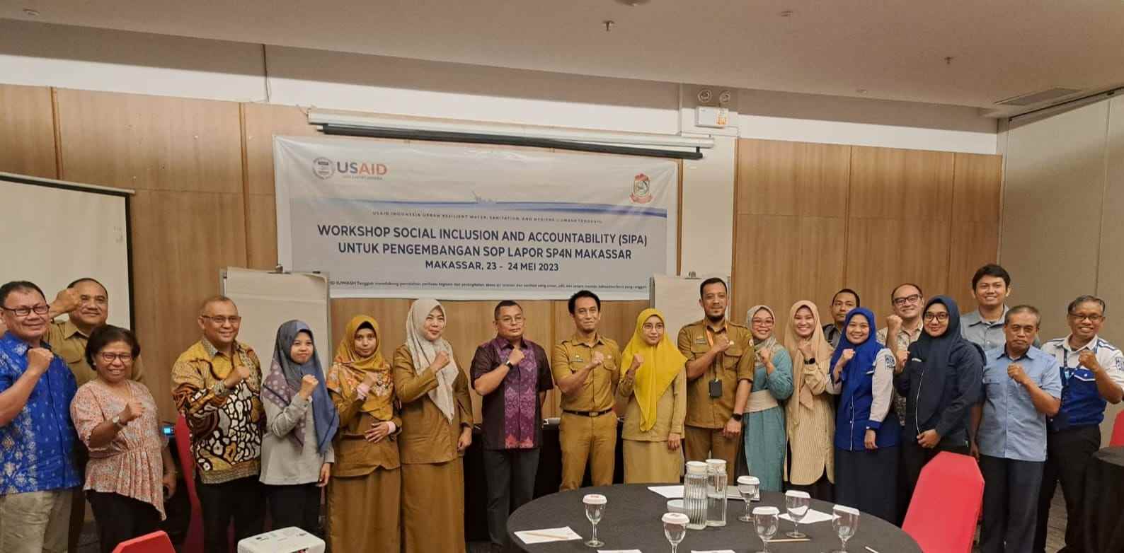 Workshop Pengembangan SOP Lapor SP4N Kota Makassar USAID IUWASH Tangguh