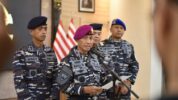 Komandan Lantamal VI Makassar, Brigjen TNI (Mar) Andi Rahmat Saat Jumpa Pers di Mako Lantamal VI