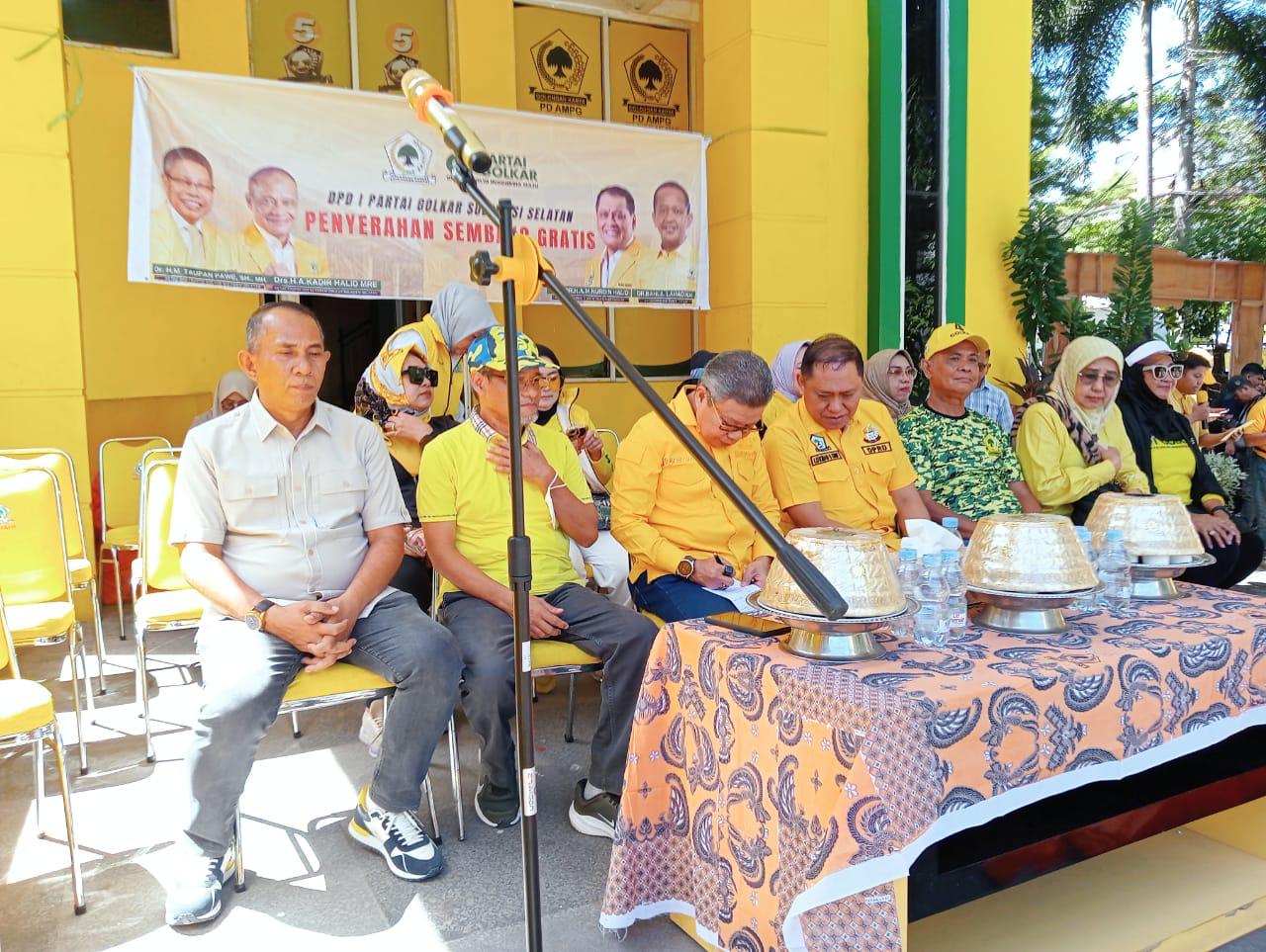 DPD I Partai Golkar Sulsel Penyerahan Sembako Gratis