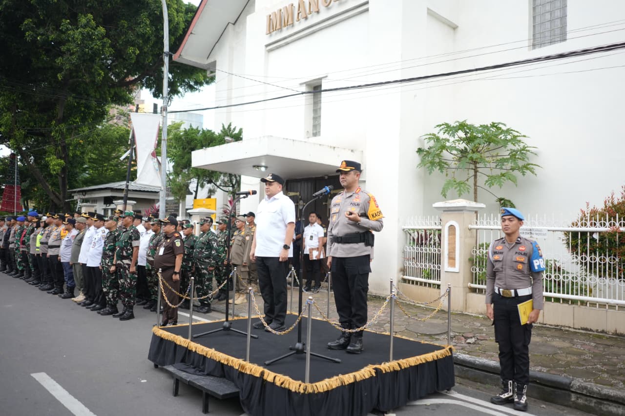 Wali Kota dan Kapolrestabes Makassar Pimpin Langsung Apel Pengamanan Malam Tahun Baru 2026